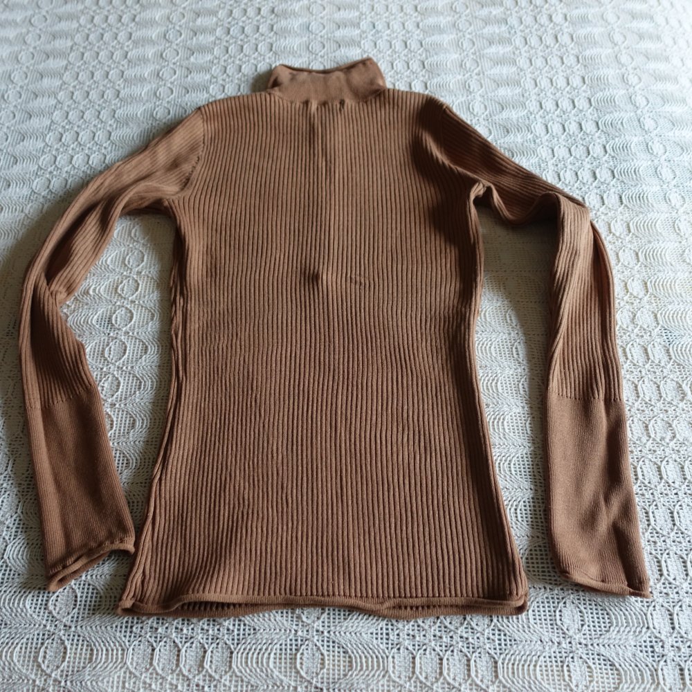 Shirt, Rippenshirt, Langarm, Gr. XS bzw. ca. Gr. 34, H&M, braun
