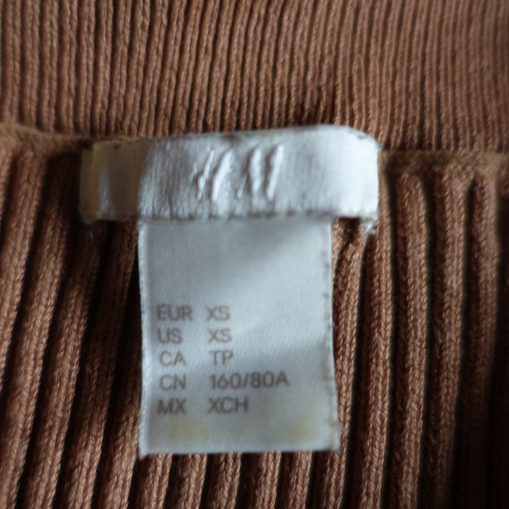 Shirt, Rippenshirt, Langarm, Gr. XS bzw. ca. Gr. 34, H&M, braun