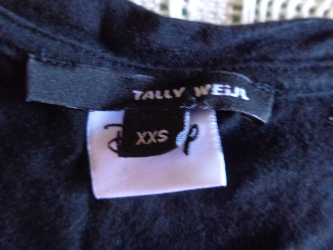 Vintage - Top, Shirt, Gr. XXS bzw. ca. Gr. 32/34, schwarz/weiß, Tinkerbell