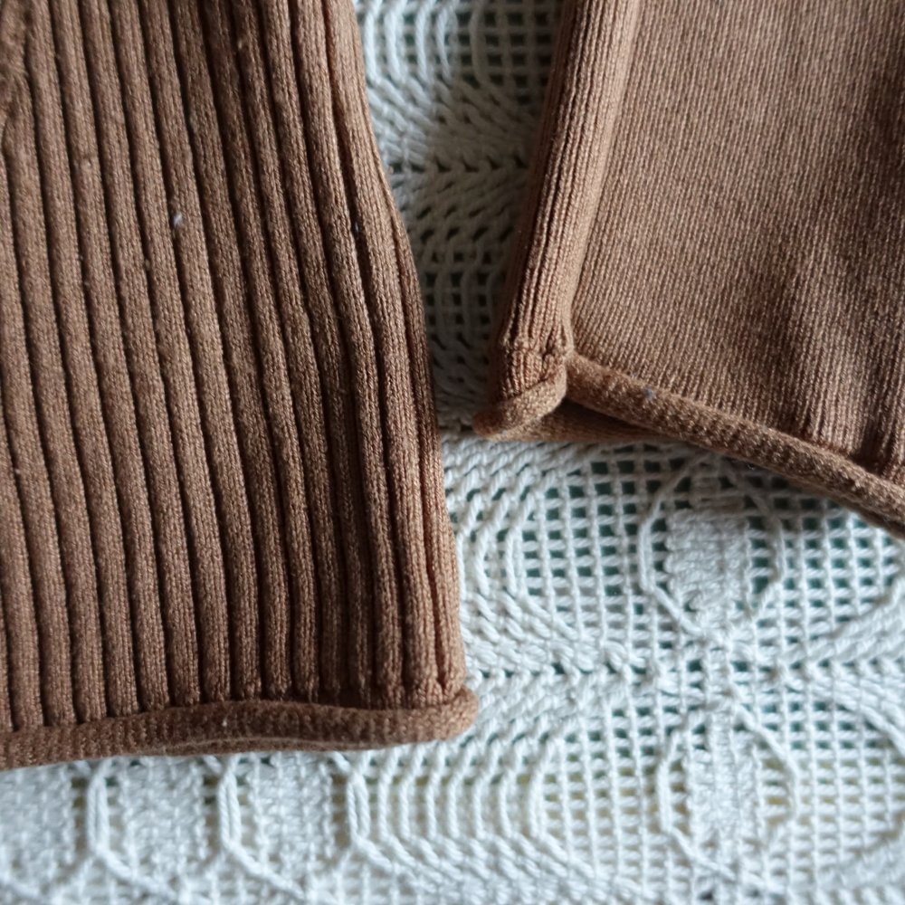 Shirt, Rippenshirt, Langarm, Gr. XS bzw. ca. Gr. 34, H&M, braun