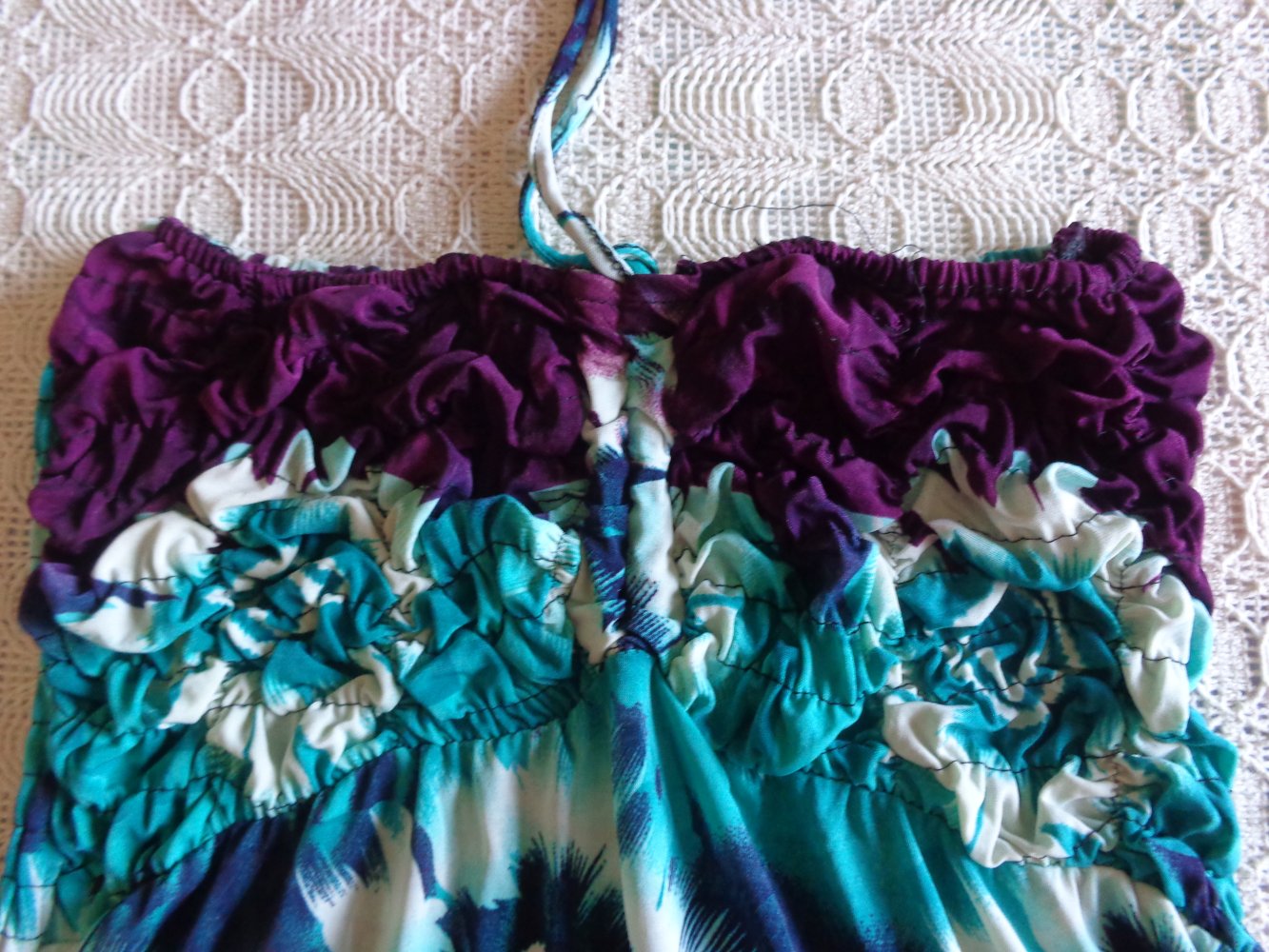 Vintage - Neckholder, Top, ca. Gr. S, bzw. ca. Gr. 36, C' Magnifique, bunt