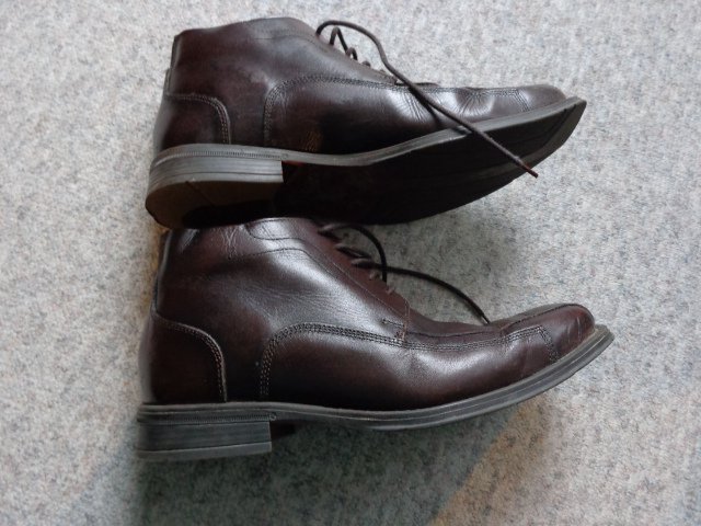 Herrenschuhe Stiefelette Gr. 41 braun Leder, Lammfell gefüttert