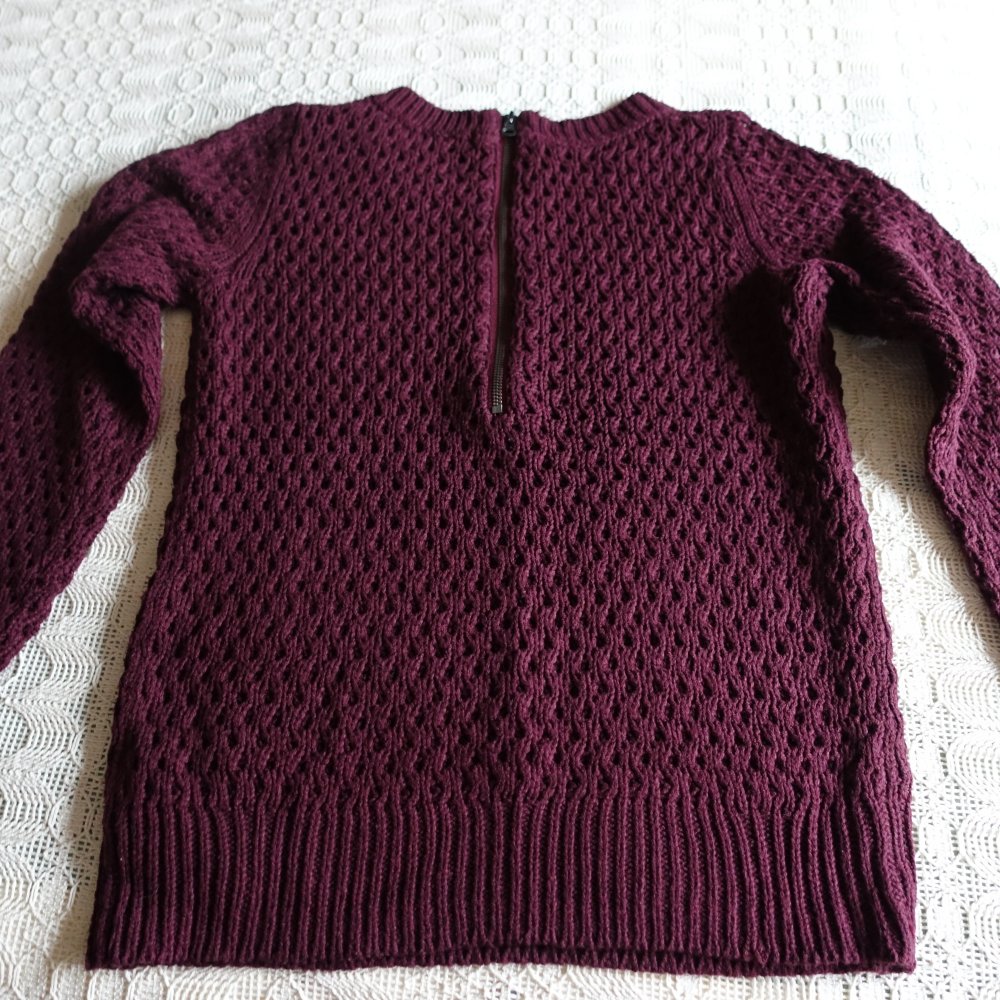 Pullover, Strickpullover, Grobstrick, RV, Gr. 32/34 bzw. ca. Gr. XXS/XS, bordeaux