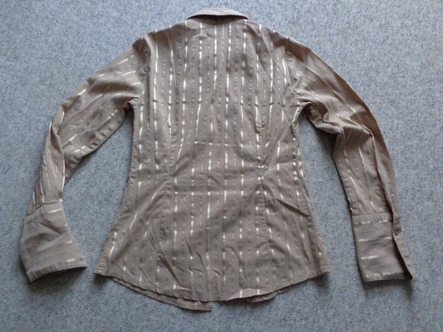 #Bluse Langarm Gr. 34 bzw. ca. Gr. XS beige, in sich gestreift, Orsay