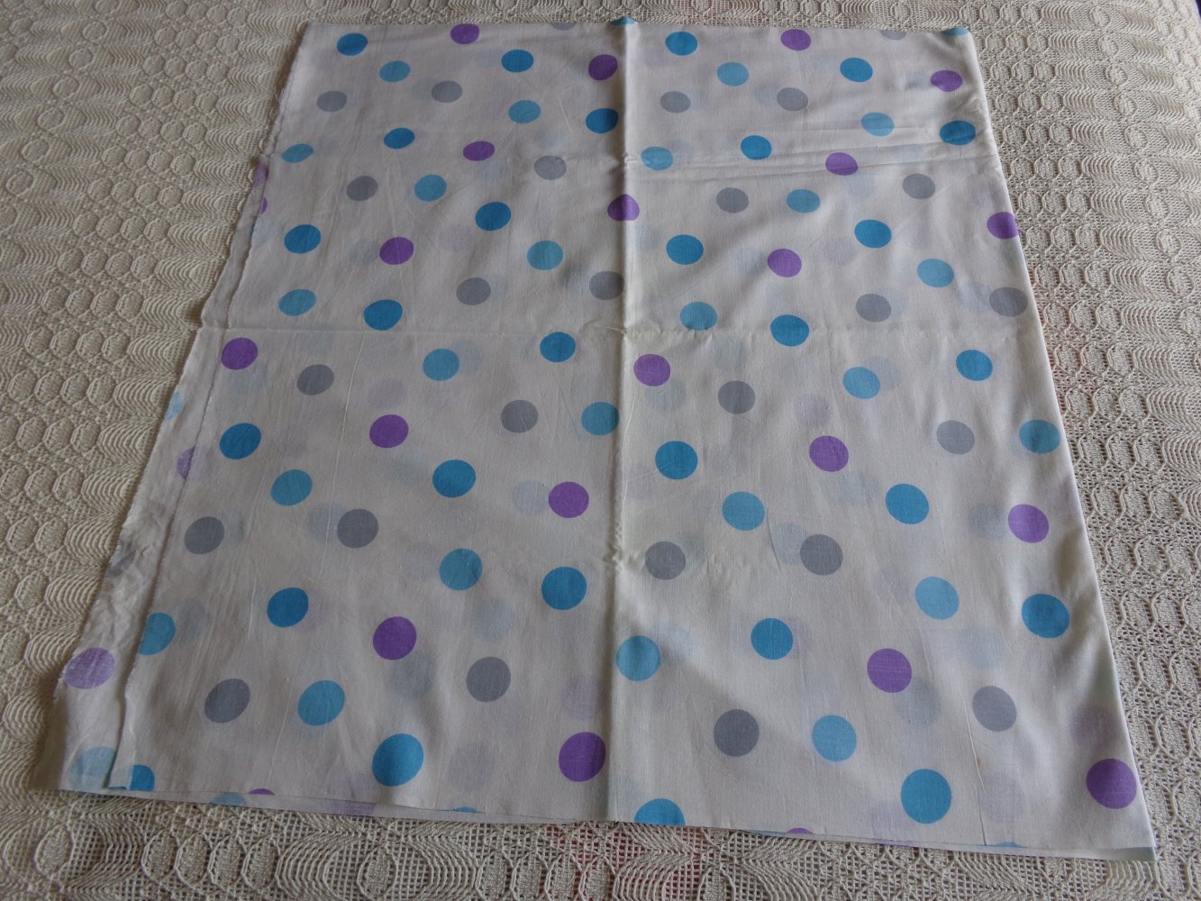 Stoff - Stoffstück - weiß, gepunktet, ca. L 120 cm x B 140 cm
