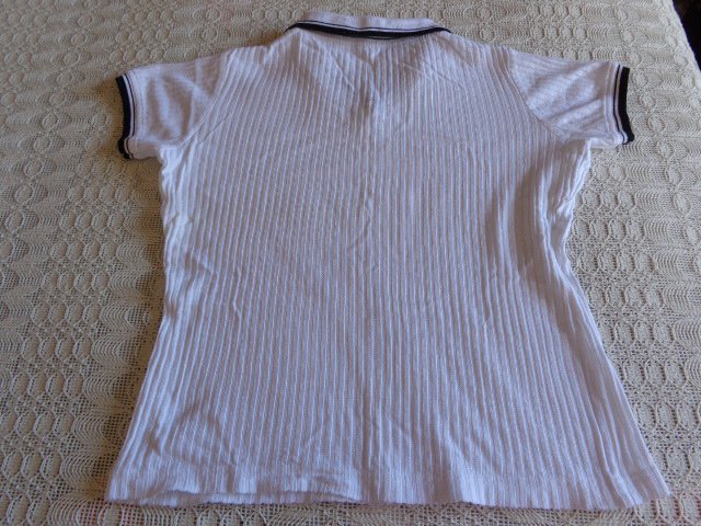 #Shirt mit Polokragen, Rippenshirt, weiß, Gr. 36 bzw. ca. Gr. S