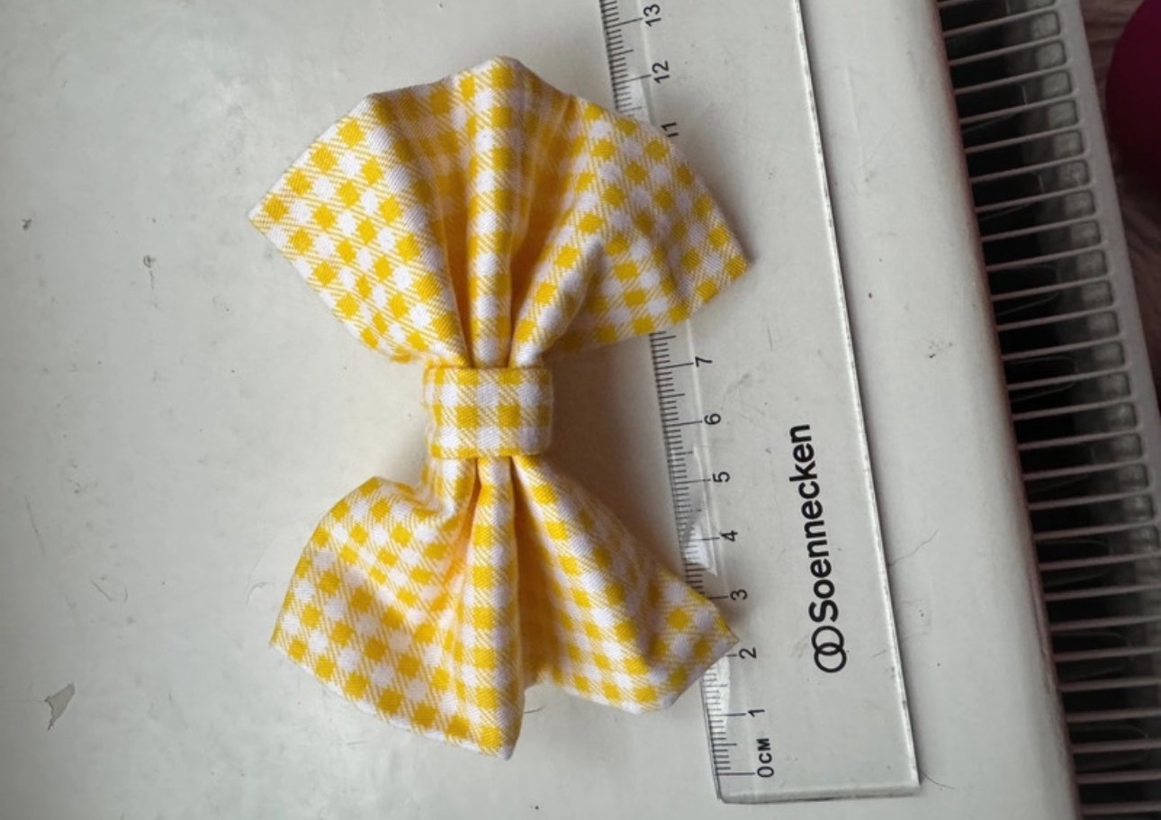 Haarschleife Karo gelb