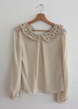 Bluse mit Peter Pan Kragen, Bubikragen Primark