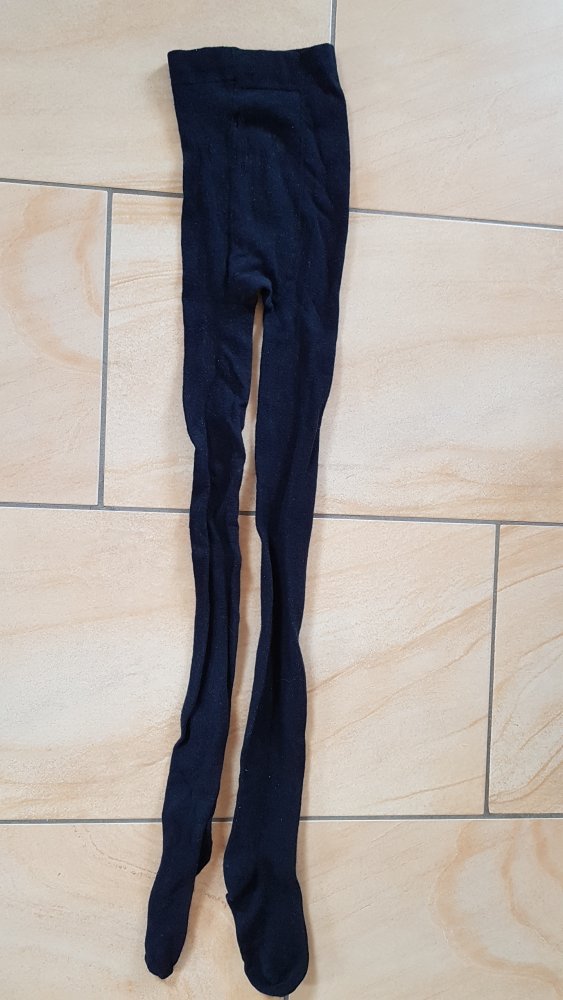 schwarze Strumpfhose Gr. 134 - 146 von pocopiano - ungetragen