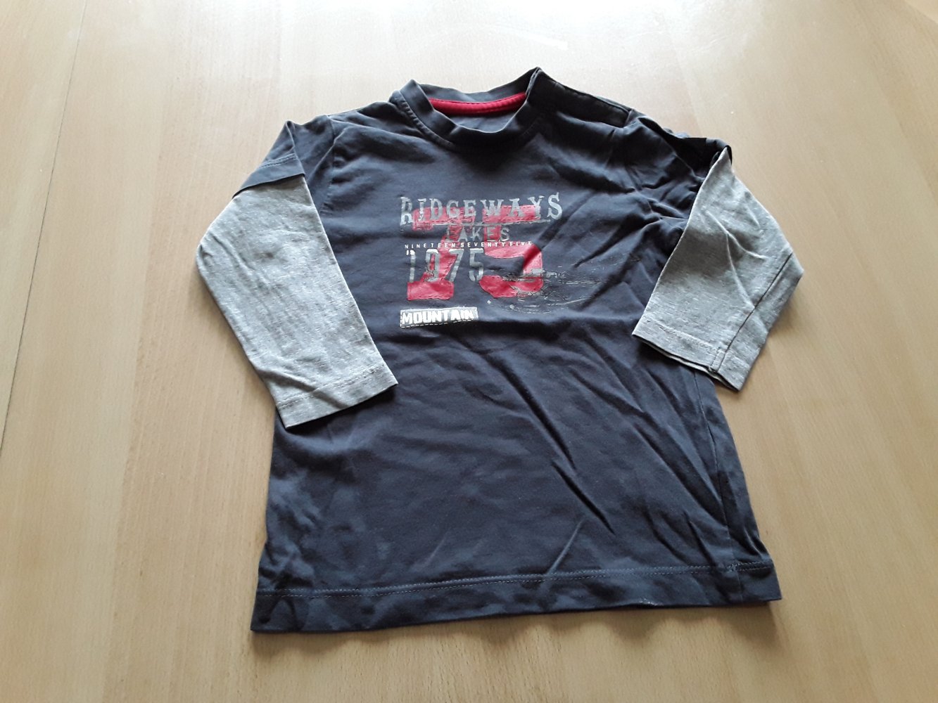 graues Langarmshirt in Gr. 86/92 von TCM