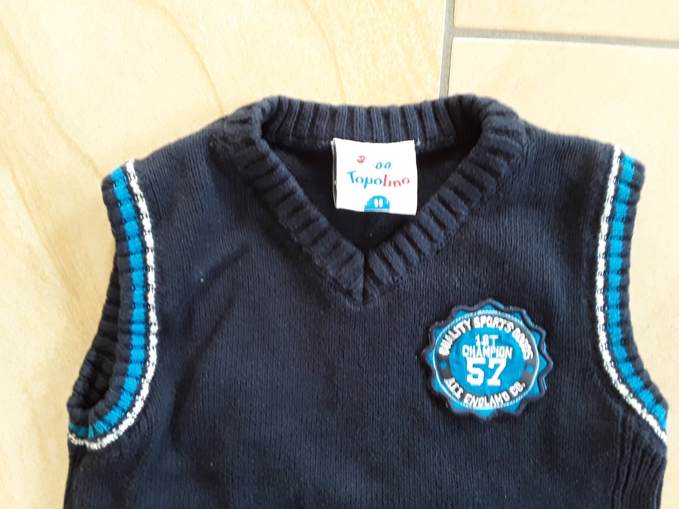 dunkelblauer Pullunder Gr. 98 von Topolino