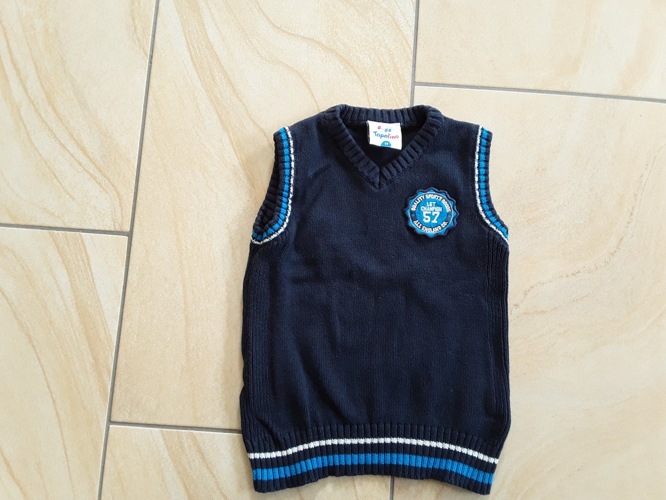 dunkelblauer Pullunder Gr. 98 von Topolino