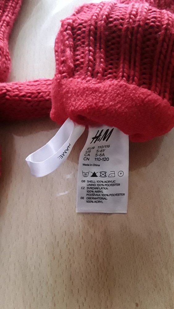 rote Handschuhe in Gr. 110/116 von H&M