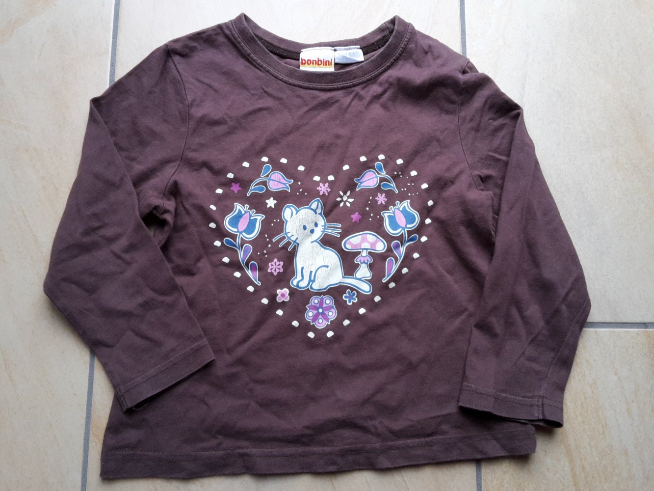 braunes LAShirt in Gr. 92/98 von bonbini