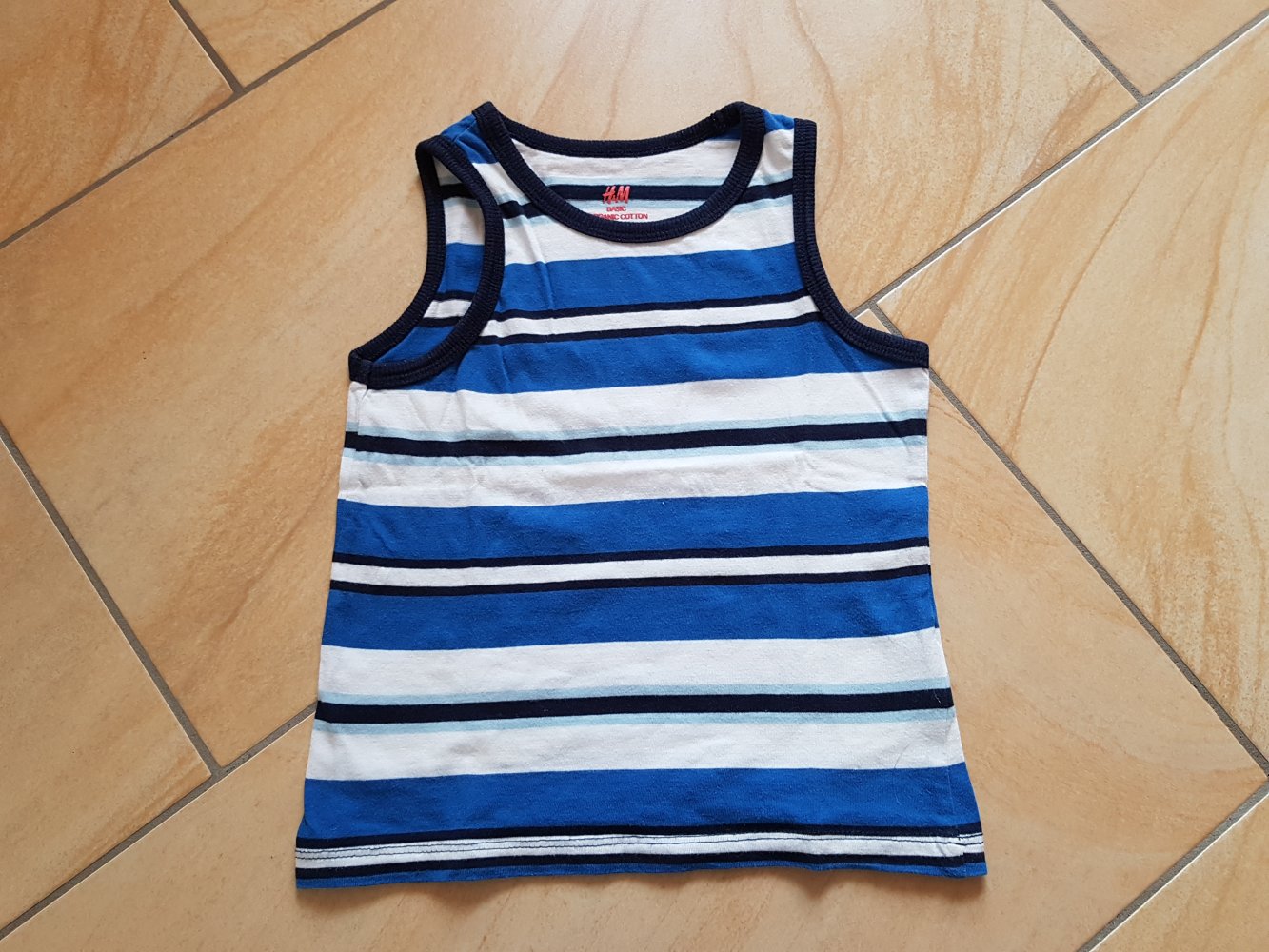 gestreiftes Achselshirt in Gr. 98/104 von H&M