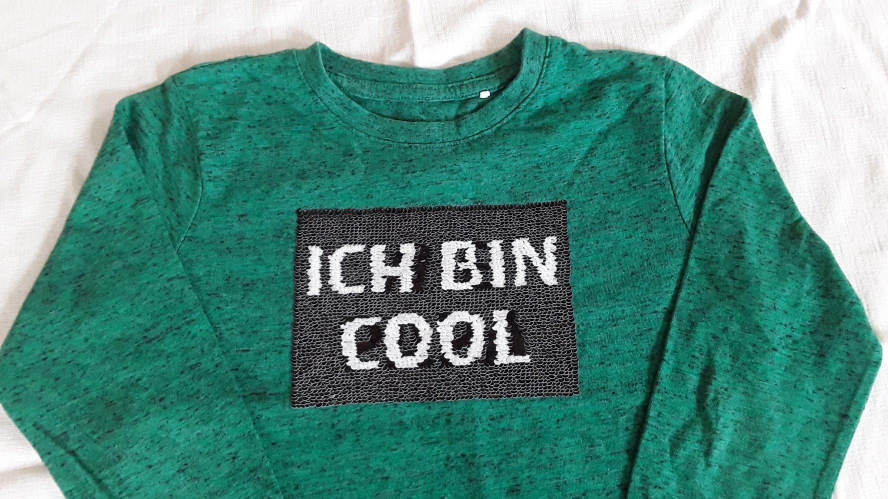 grün meliertes Langarmshirt Gr. 110 von Topolino