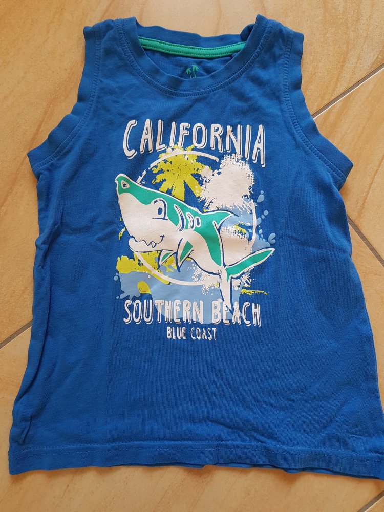 blaues Achselshirt Gr. 98/104 von H&M