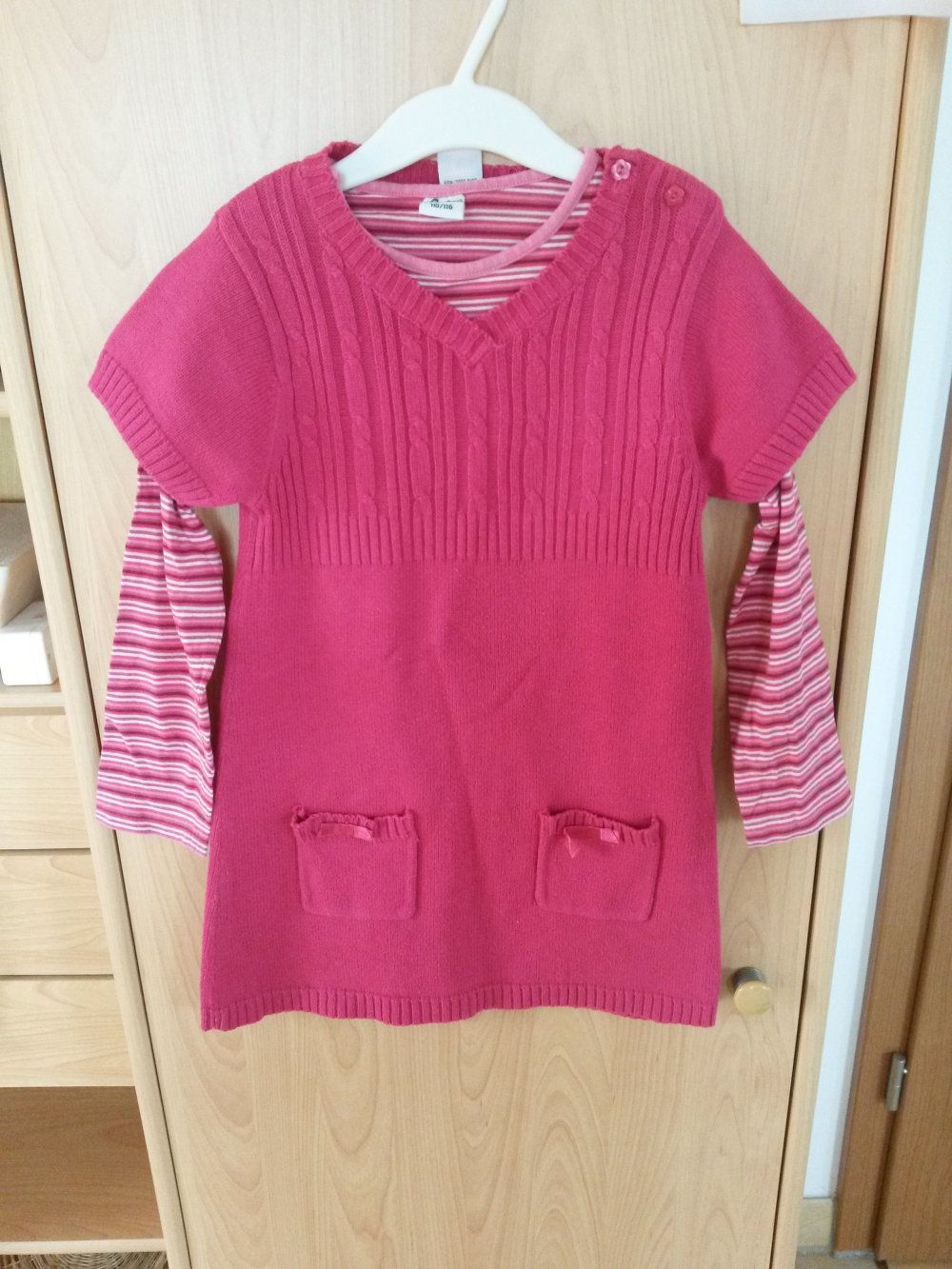 schönes Set ( Stricktunika + Shirt ) in Gr. 110/116 papagino