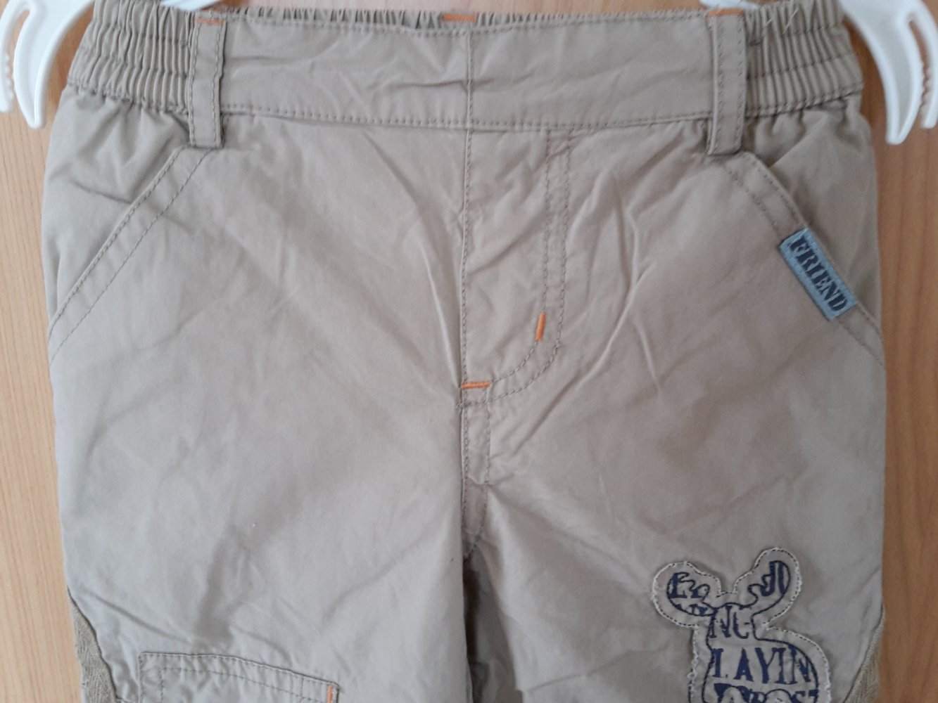 beige Stoffhose in Gr.. 74 von Topolino
