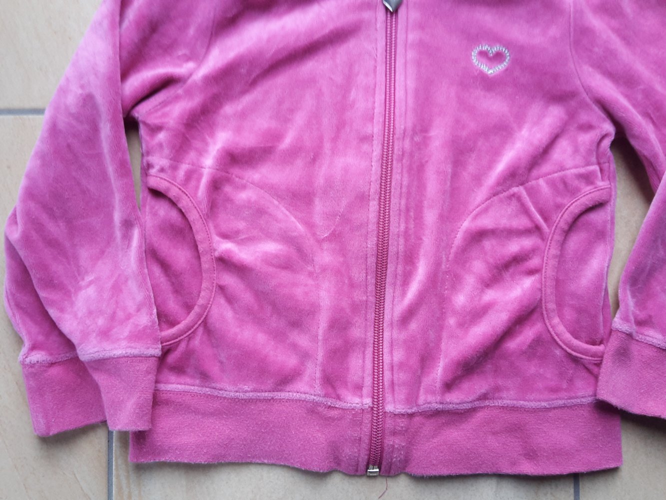 pinkfarbene Sweatjacke in Gr. 98/104 von H&M