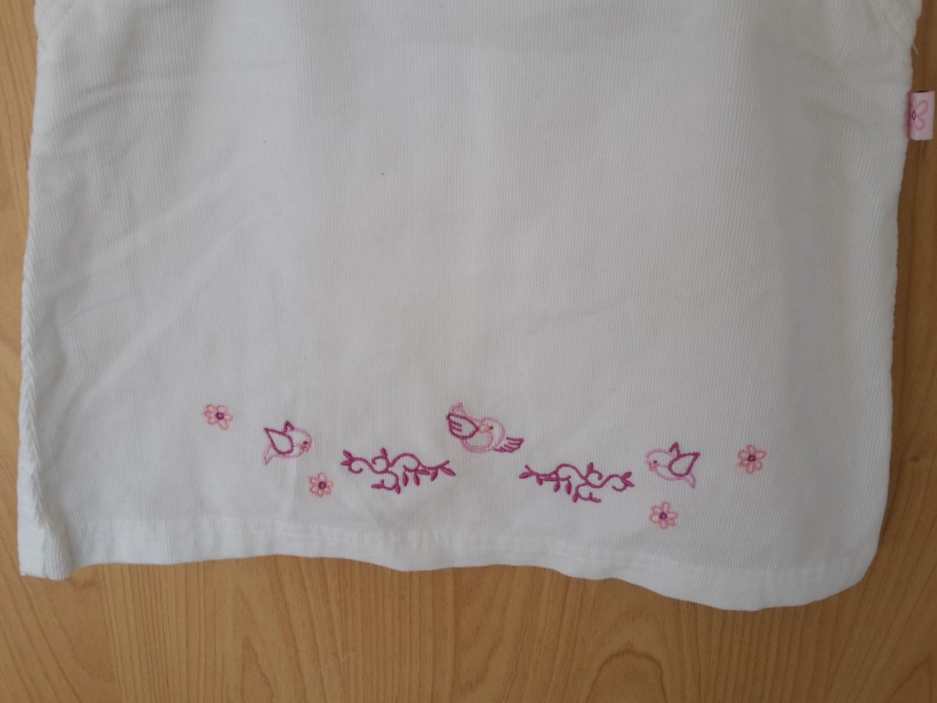 weißes Cordkleid in Gr. 74