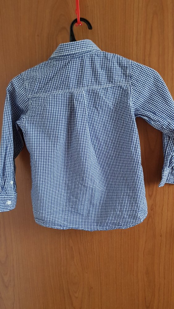 weiß-blau, kariertes Hemd Gr. 104 von H&M