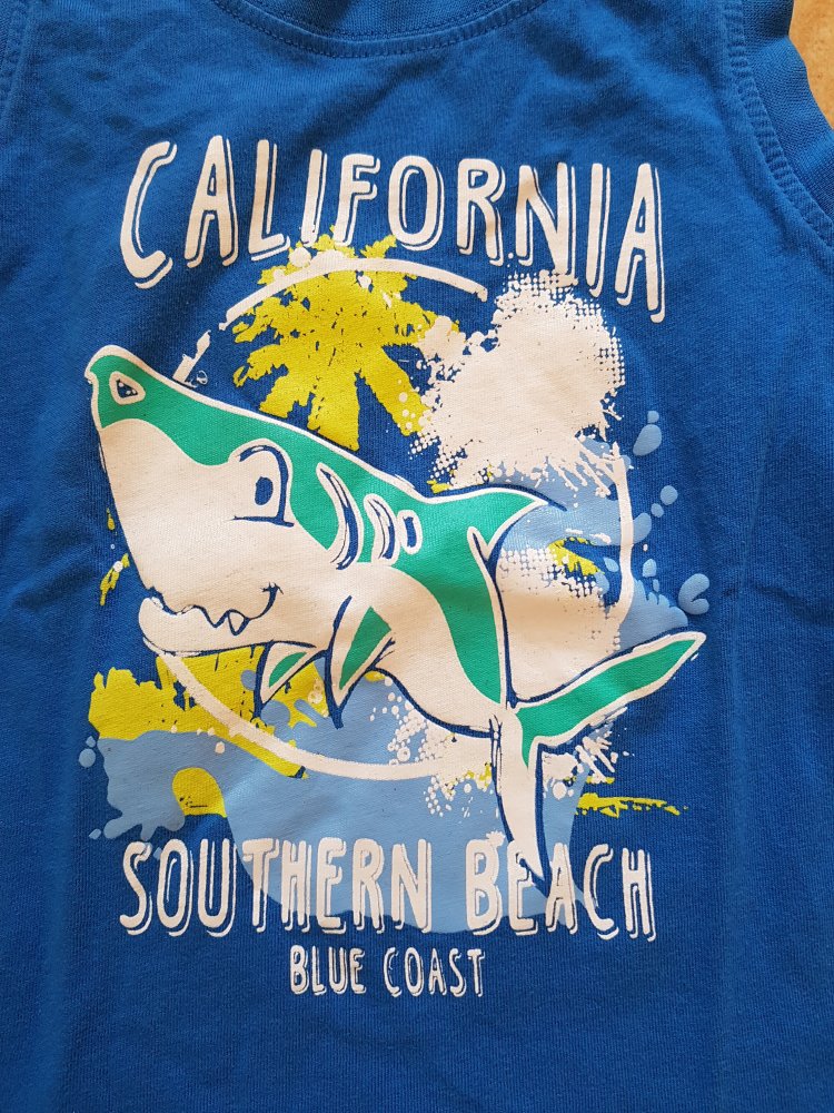 blaues Achselshirt Gr. 98/104 von H&M