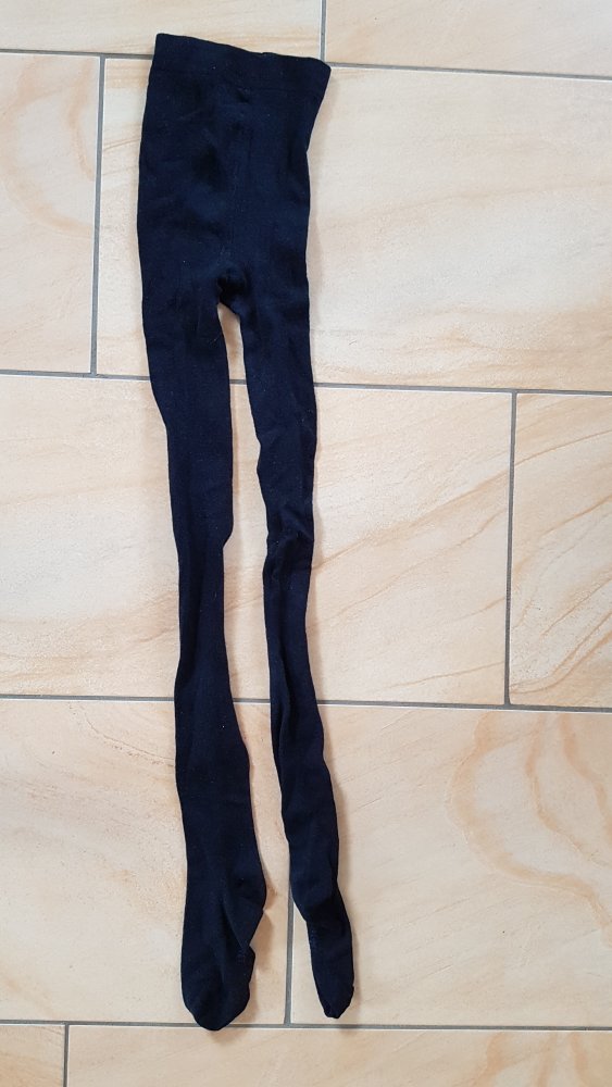 schwarze Strumpfhose Gr. 134 - 146 von pocopiano - ungetragen
