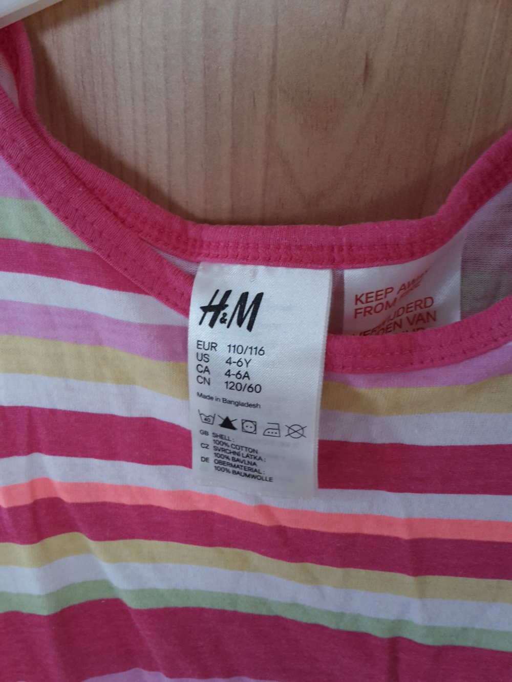 gestreiftes Sommernachthemd in Gr. 110/116 von H&M