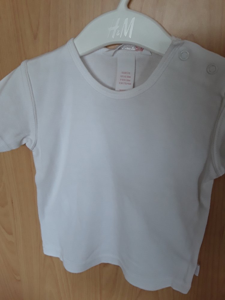 weißes T-Shirt in Gr. 74 von H&M
