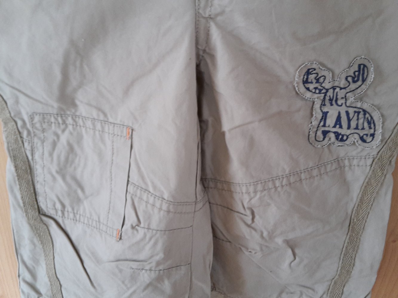 beige Stoffhose in Gr.. 74 von Topolino