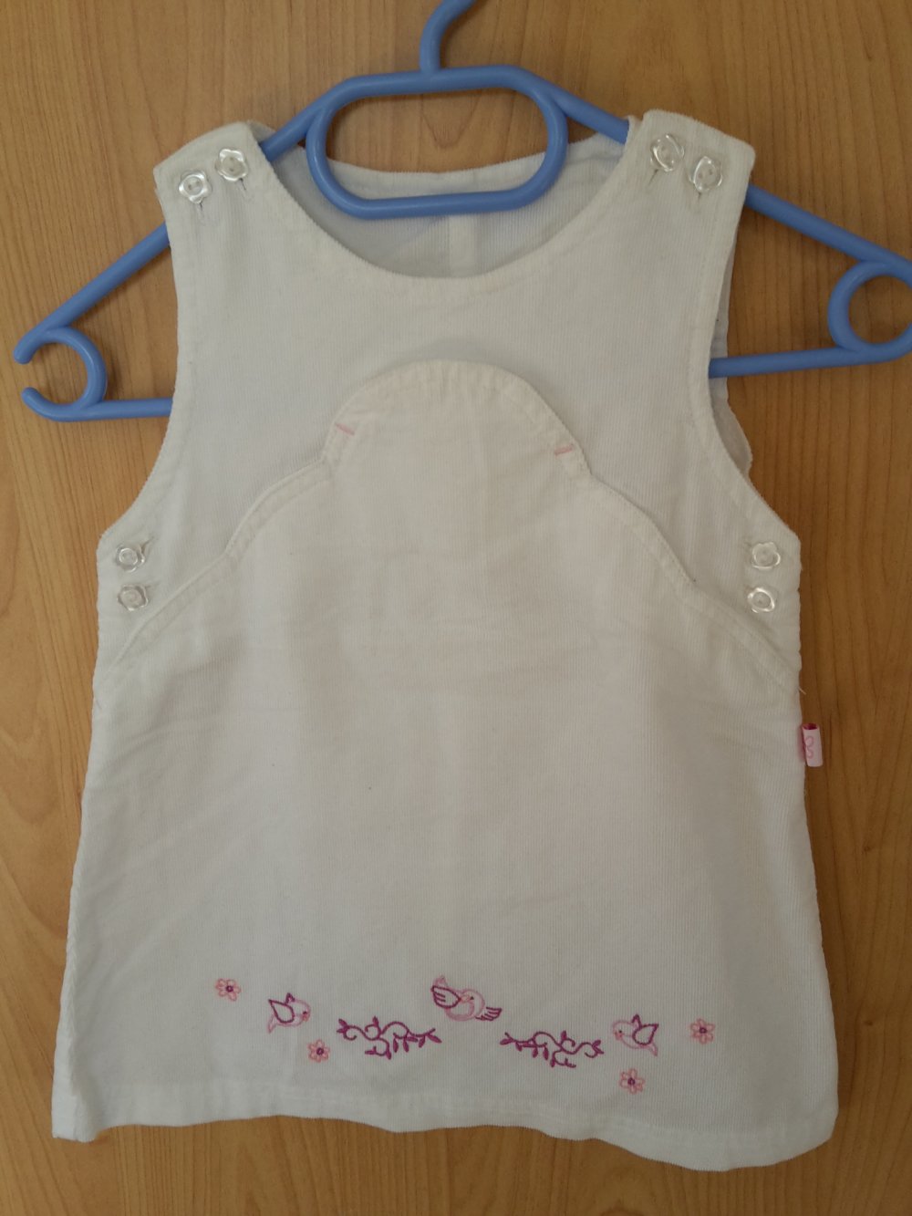 weißes Cordkleid in Gr. 74