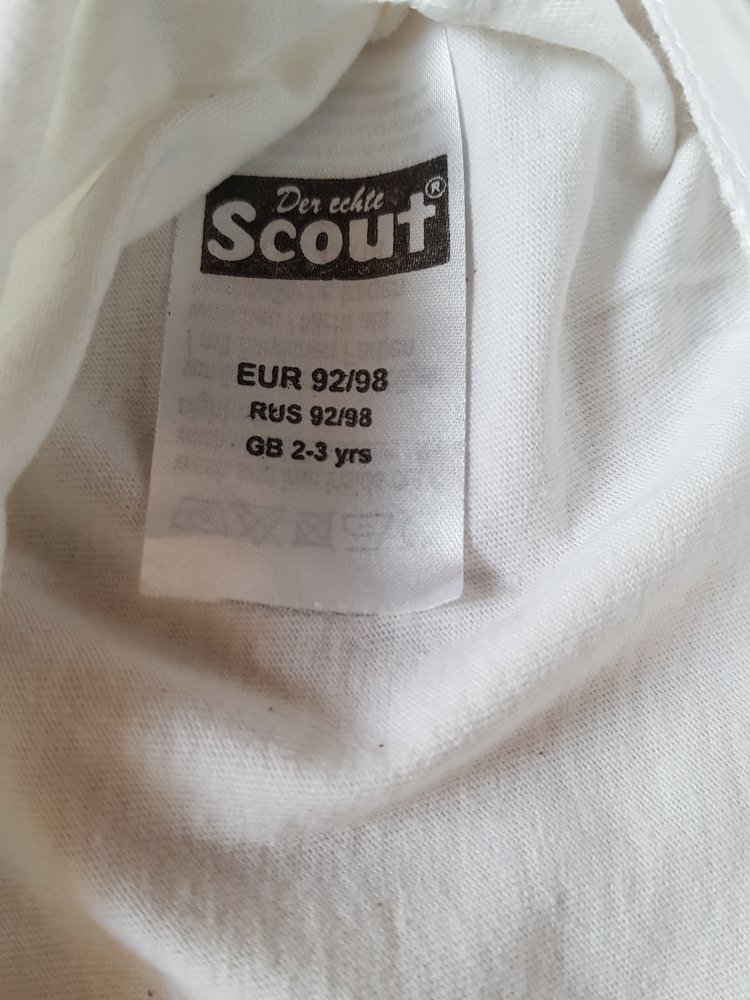 weißes T-Shirt in Gr. 92/98 von Scout