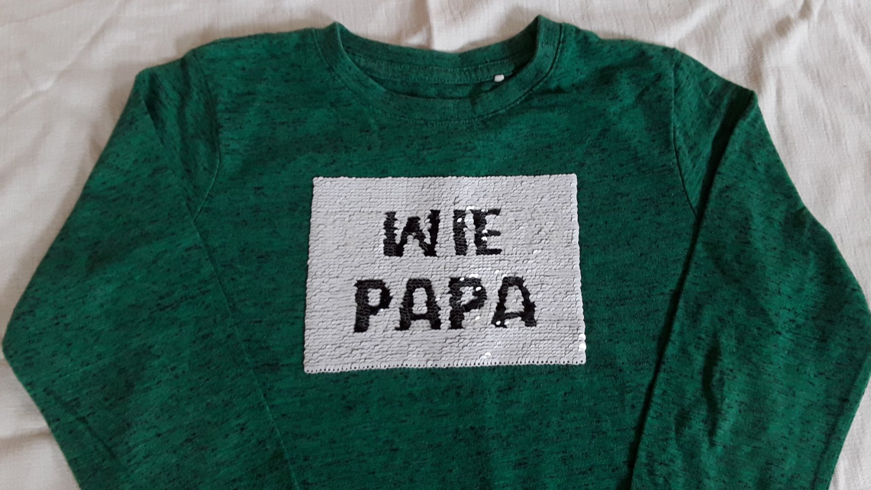 grün meliertes Langarmshirt Gr. 110 von Topolino