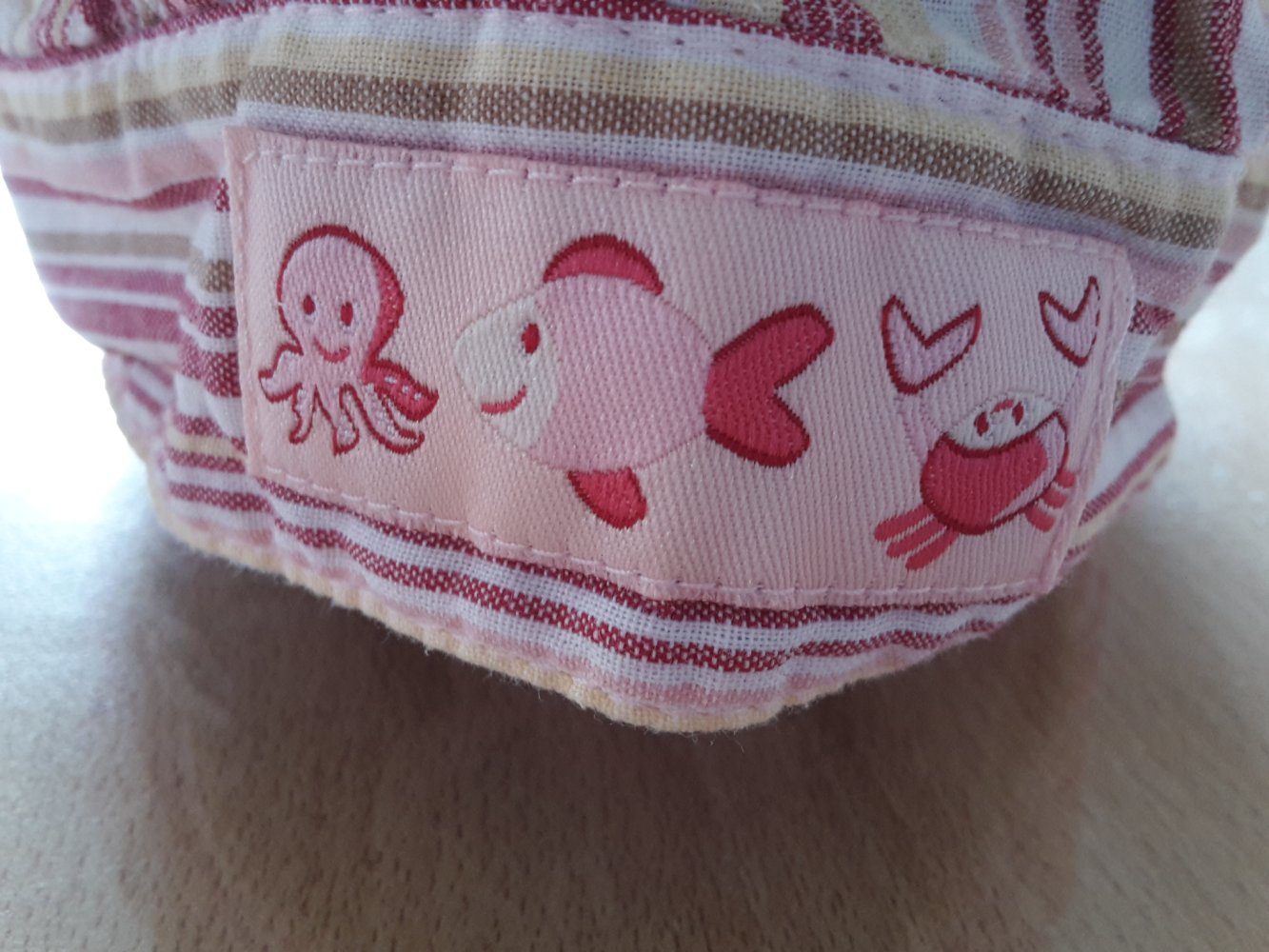 dünne gestreifte Sommermütze mit Nackenschutz in Gr. 49-51 von Bobo