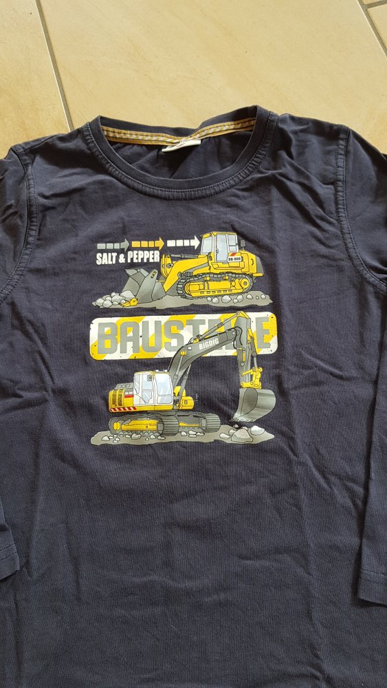 dunkelblaues Langarmshirt Gr. 116/122 von Salt&Pepper