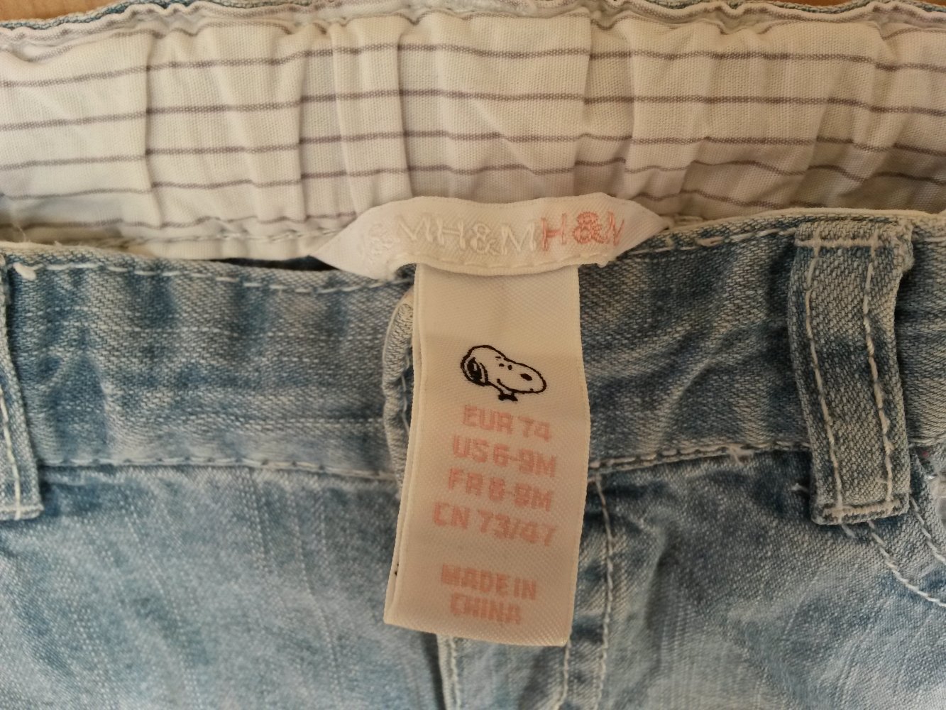 Jeansrock Snoopy Gr. 74 von H&M