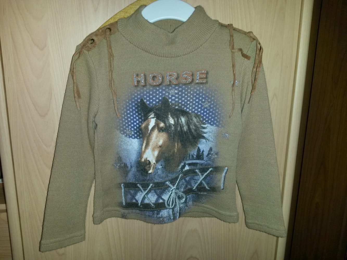 schöner Pullover mit Pferdemotiv in Gr. 98