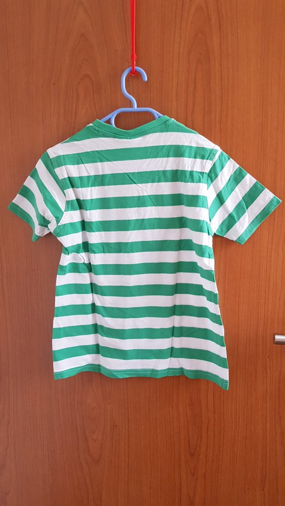 grün-weiß gestreiftes T-Shirt Gr. 128/134 von Salt and Pepper
