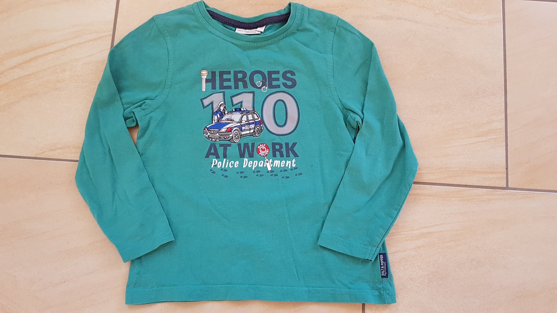 Langarmshirt Gr. 116/122 Salt and Pepper