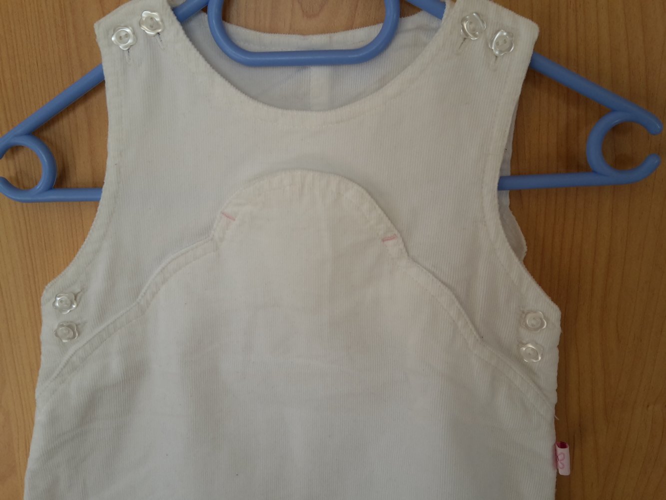 weißes Cordkleid in Gr. 74