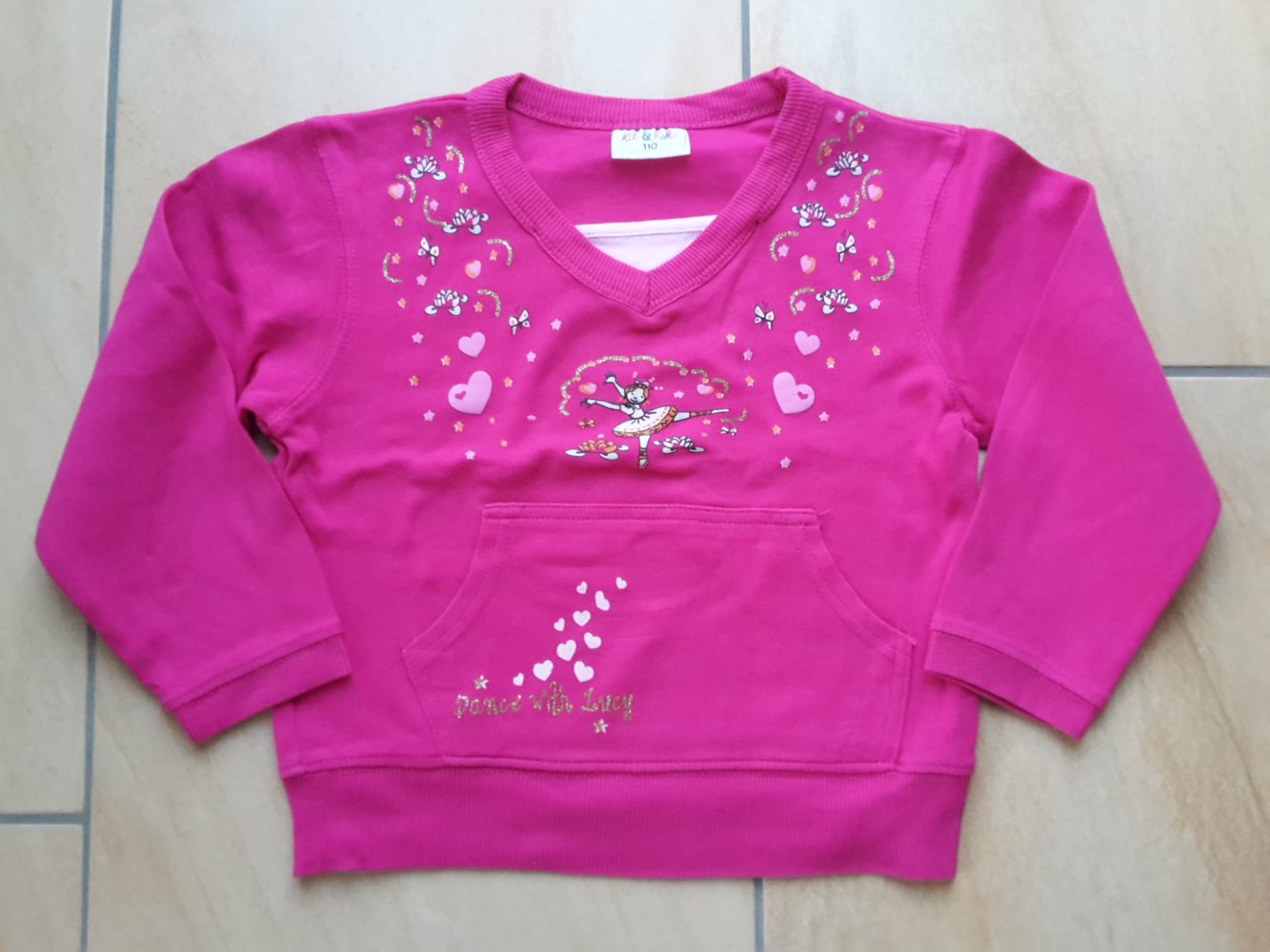 schönes LAShirt mit Glitzer in Gr. 104