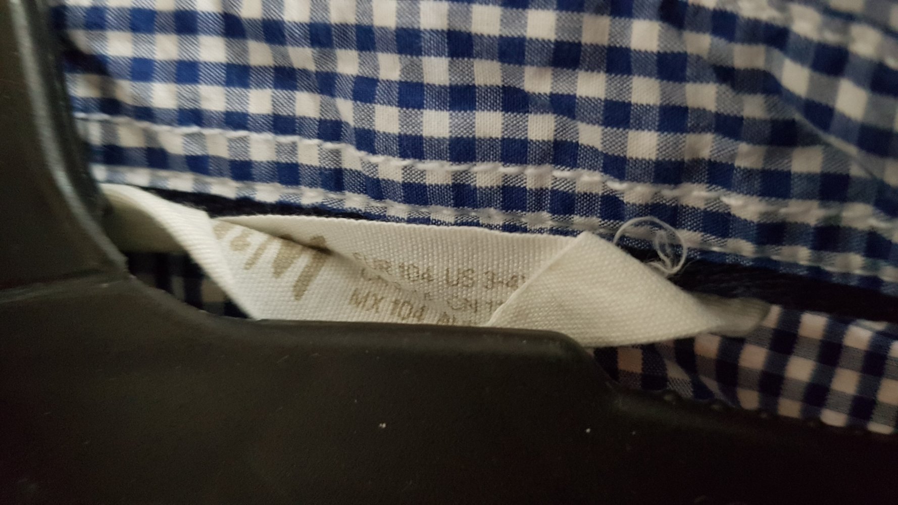 weiß-blau, kariertes Hemd Gr. 104 von H&M