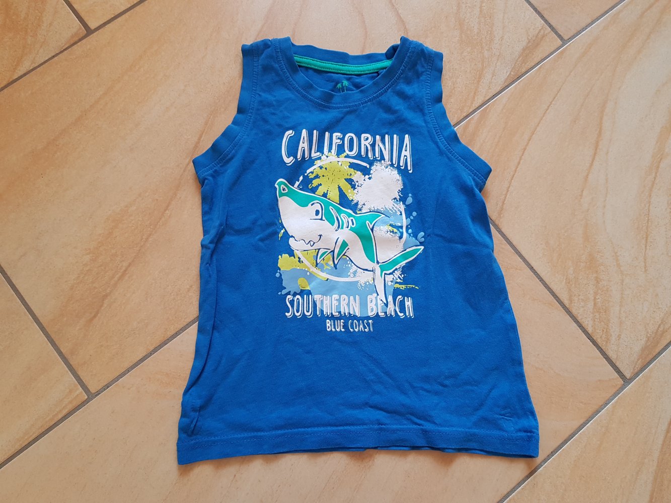 blaues Achselshirt Gr. 98/104 von H&M