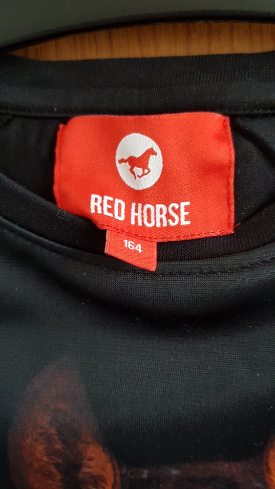 schwarzes, ungetragenes Langarmshirt in Gr. 164 von Red Horse (nur gewaschen)