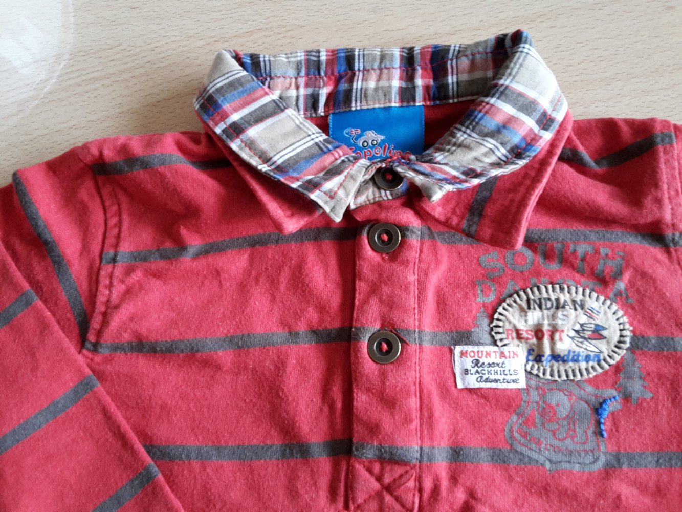 tolles gestreiftes Langarmshirt in Hemdoptik in Gr. 92