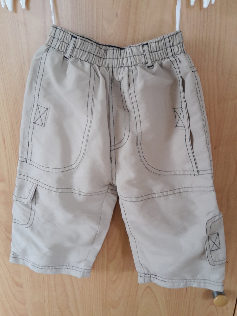 beige gefütterte Stoffhose in Gr. 74 von Dimo