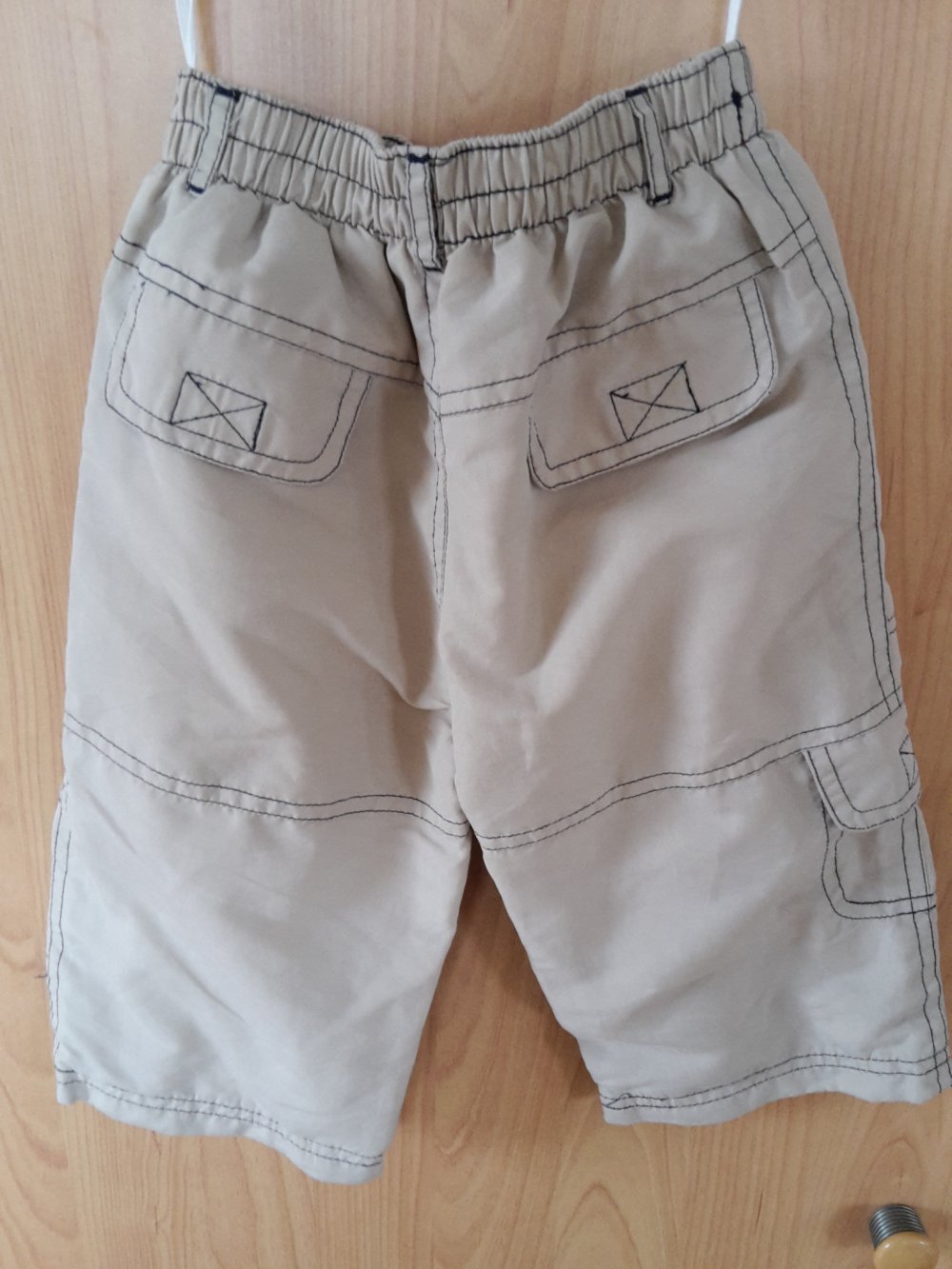 beige gefütterte Stoffhose in Gr. 74 von Dimo