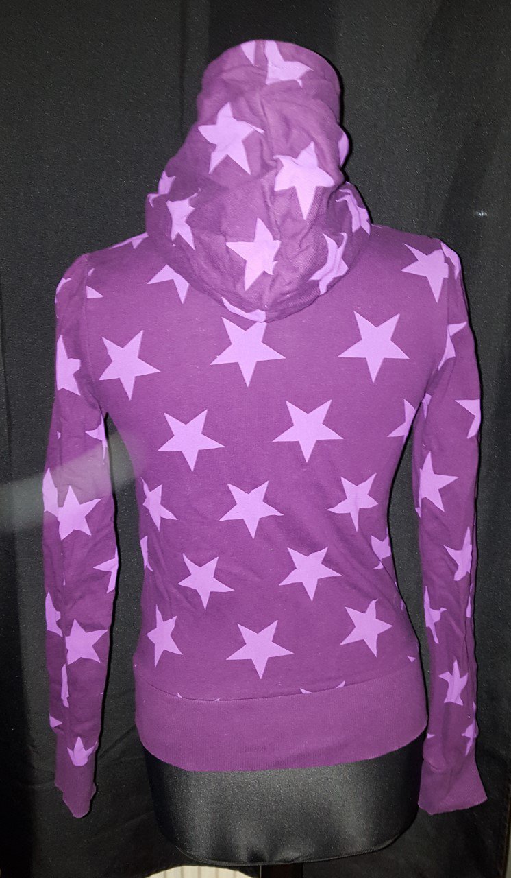 H&M Hoodie Kapuzen Jacke Sterne Lila Puffärmel