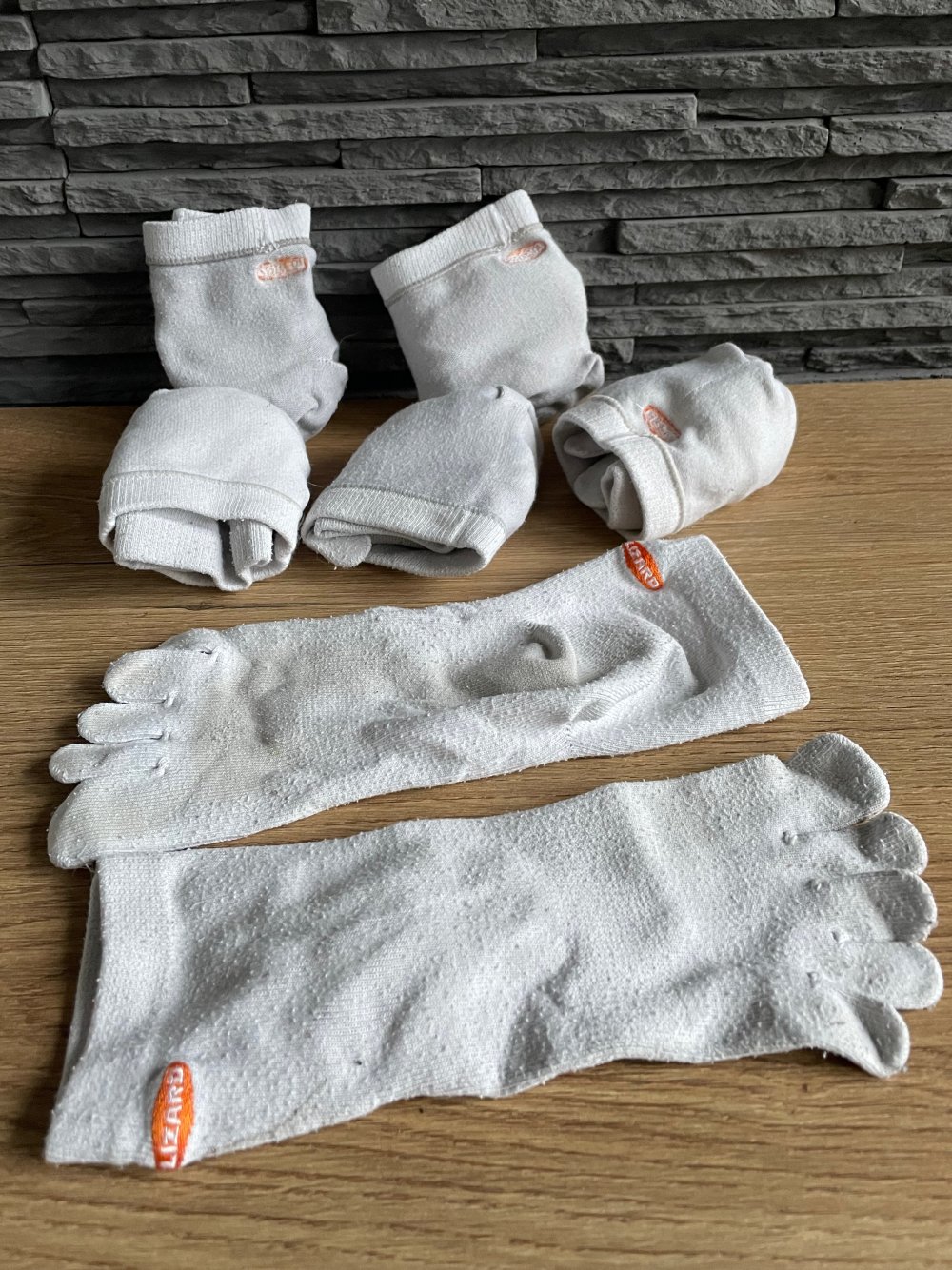 6 Paare weiße Zehensocken Lizard barfuß Socken - 38